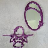 Bathroom set enamelled cast iron mirror door set