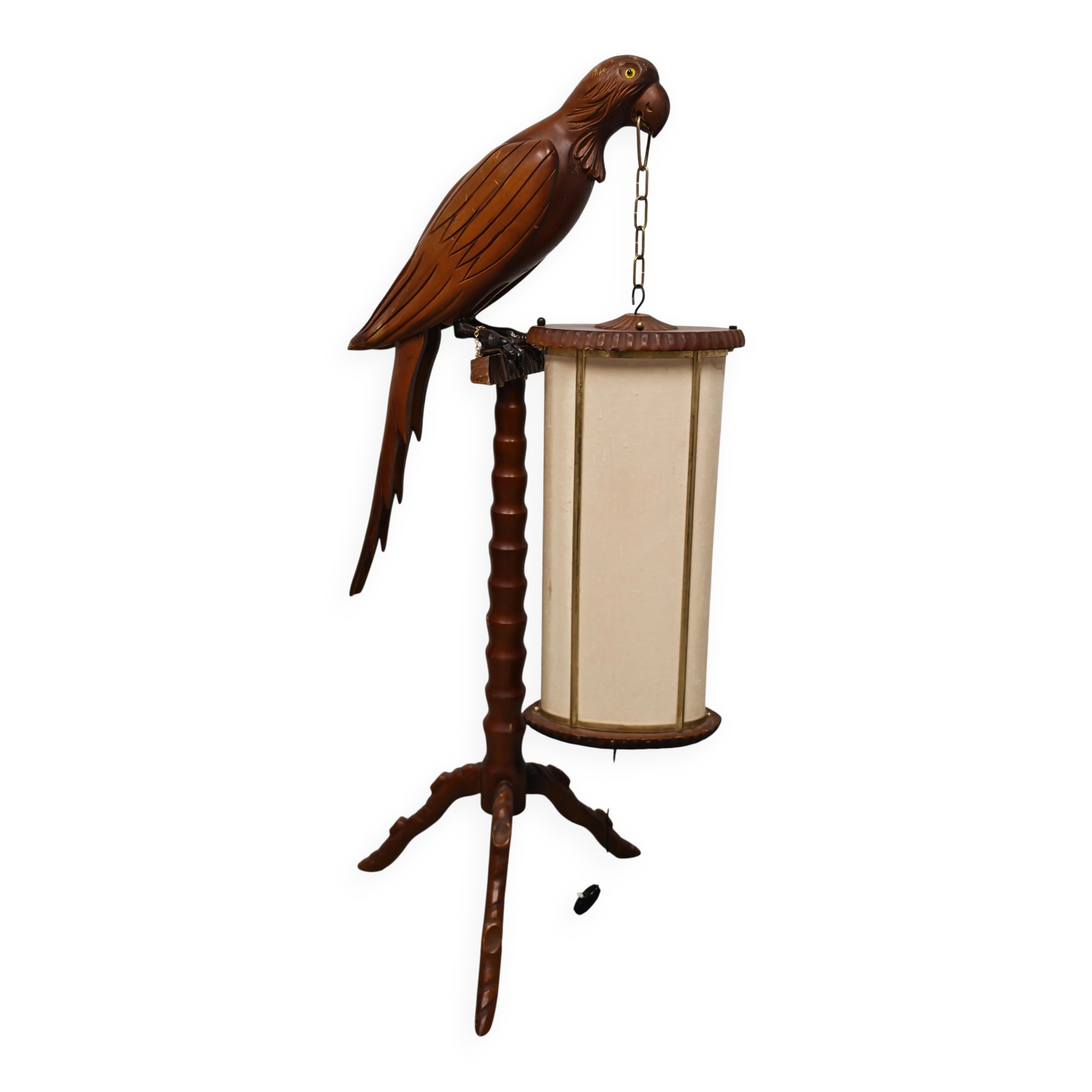 Mid Century Modern "Parrot" floor lamp attributed to Aldo Tura, 1950s.