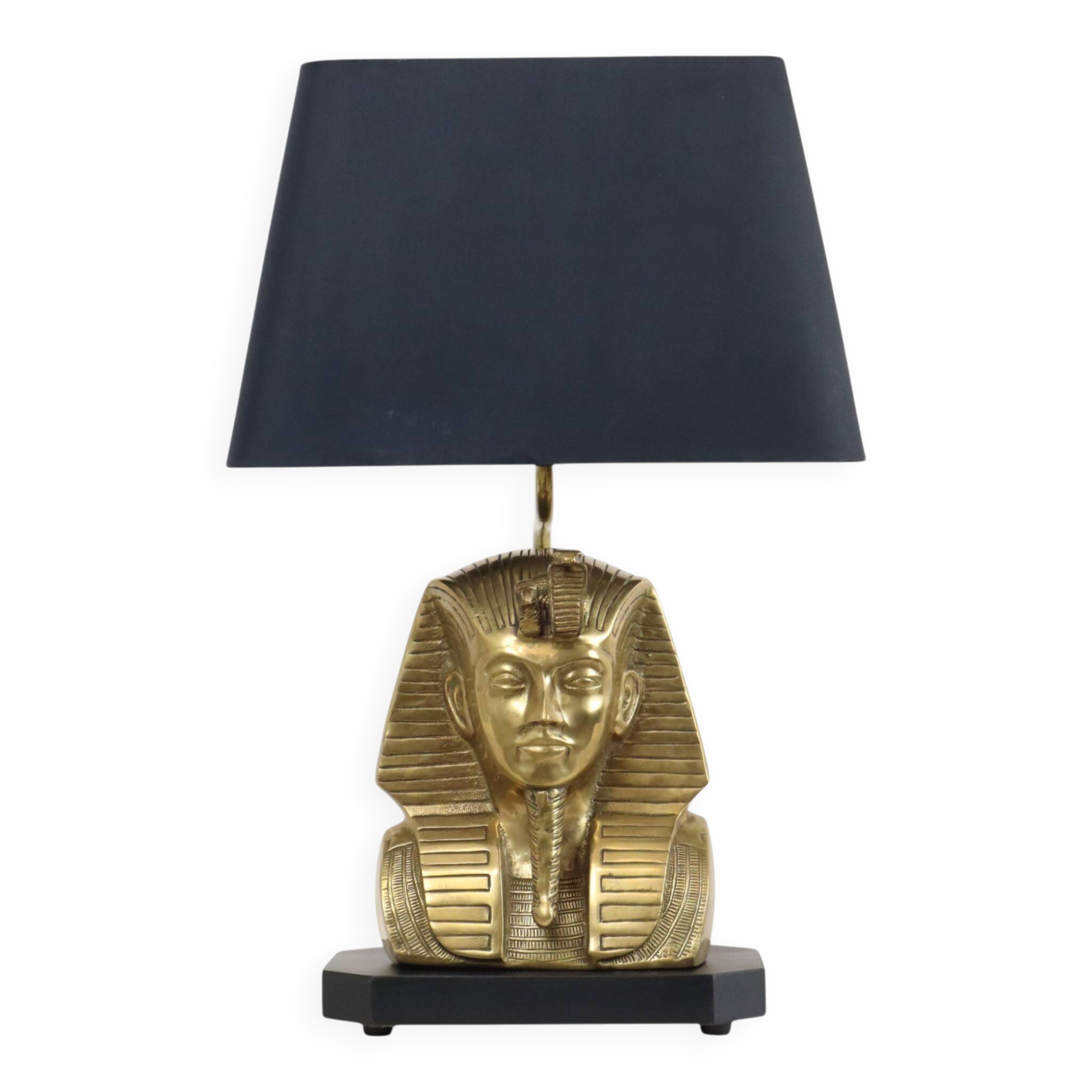 Vintage Brass Pharaoh Table Lamp Hollywood Regency 56cm