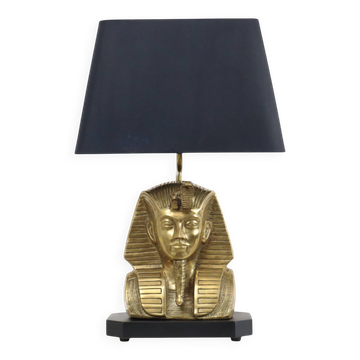Vintage Brass Pharaoh Table Lamp Hollywood Regency 56cm