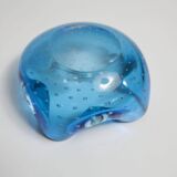 Murano blue bubble ashtray 9 x 9 cm