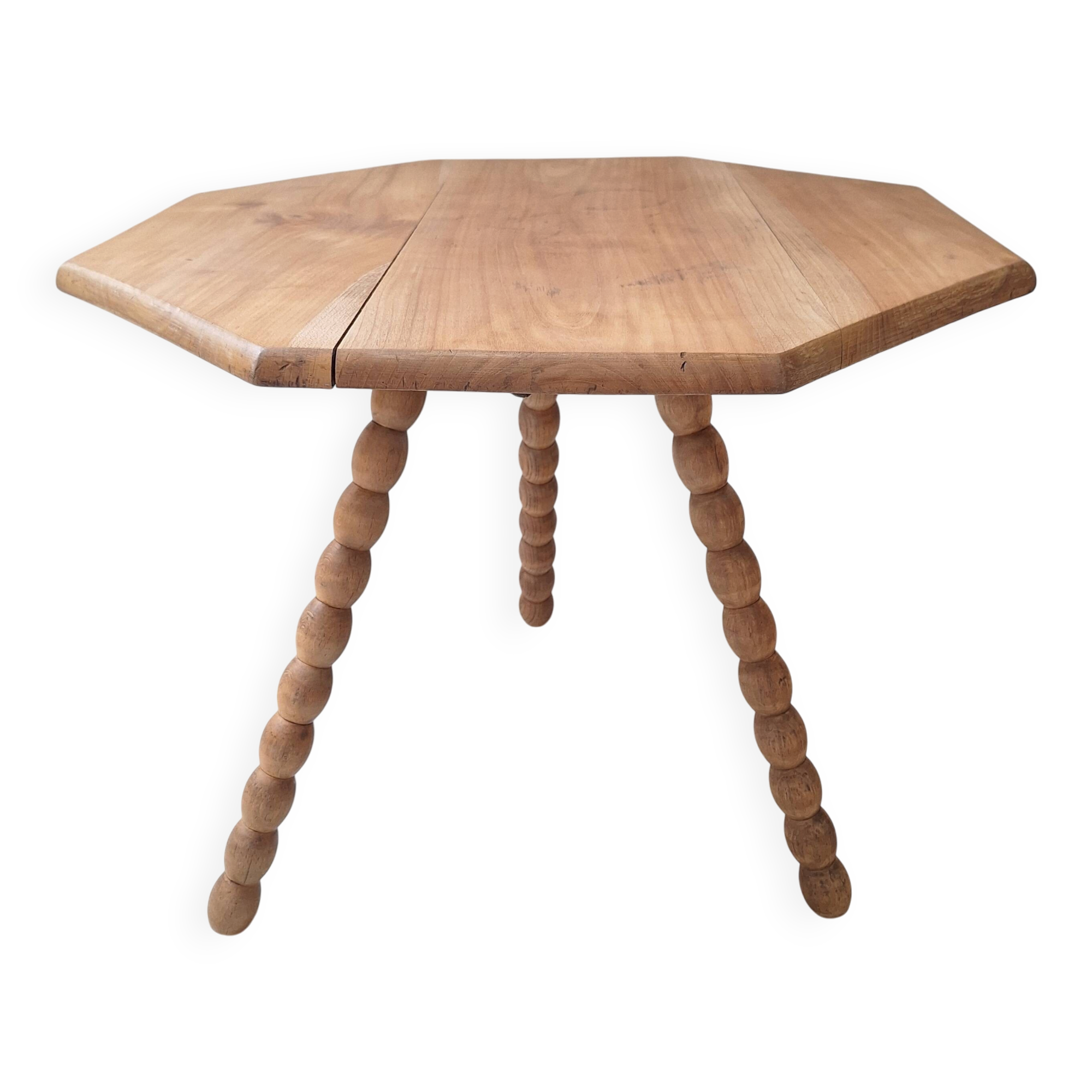 Table basse / bout de canapé / Table d'appoint tripode plateau octogone