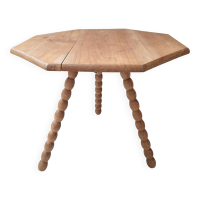 Table basse / bout de canapé / Table d'appoint tripode plateau octogone