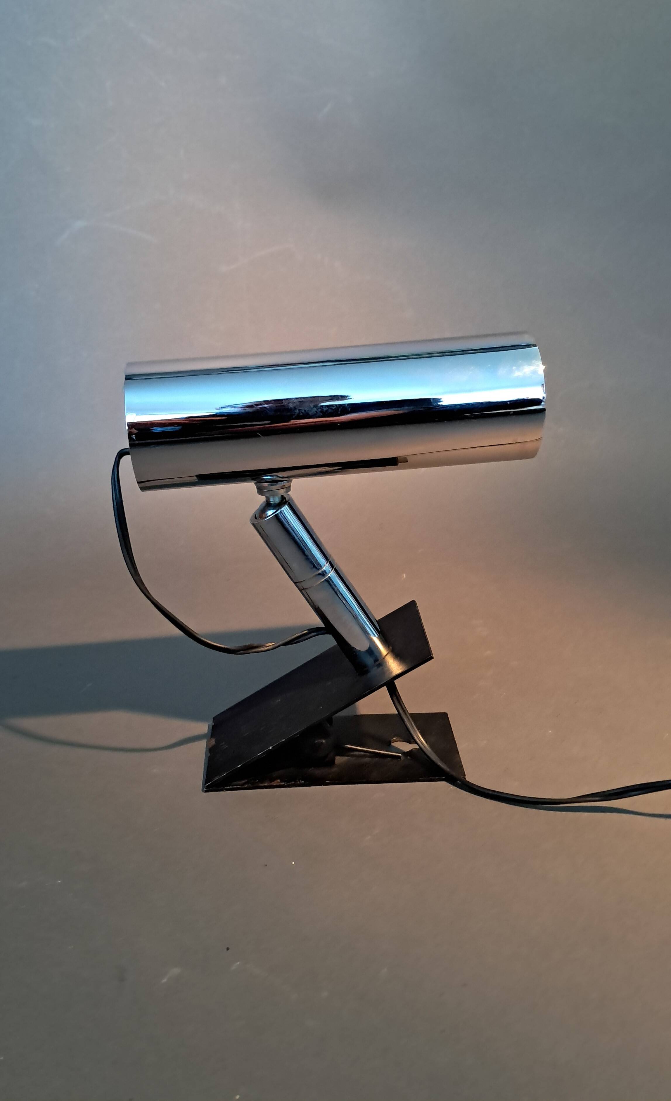 Modernist chrome adjustable clamp spotlight 1960/70.