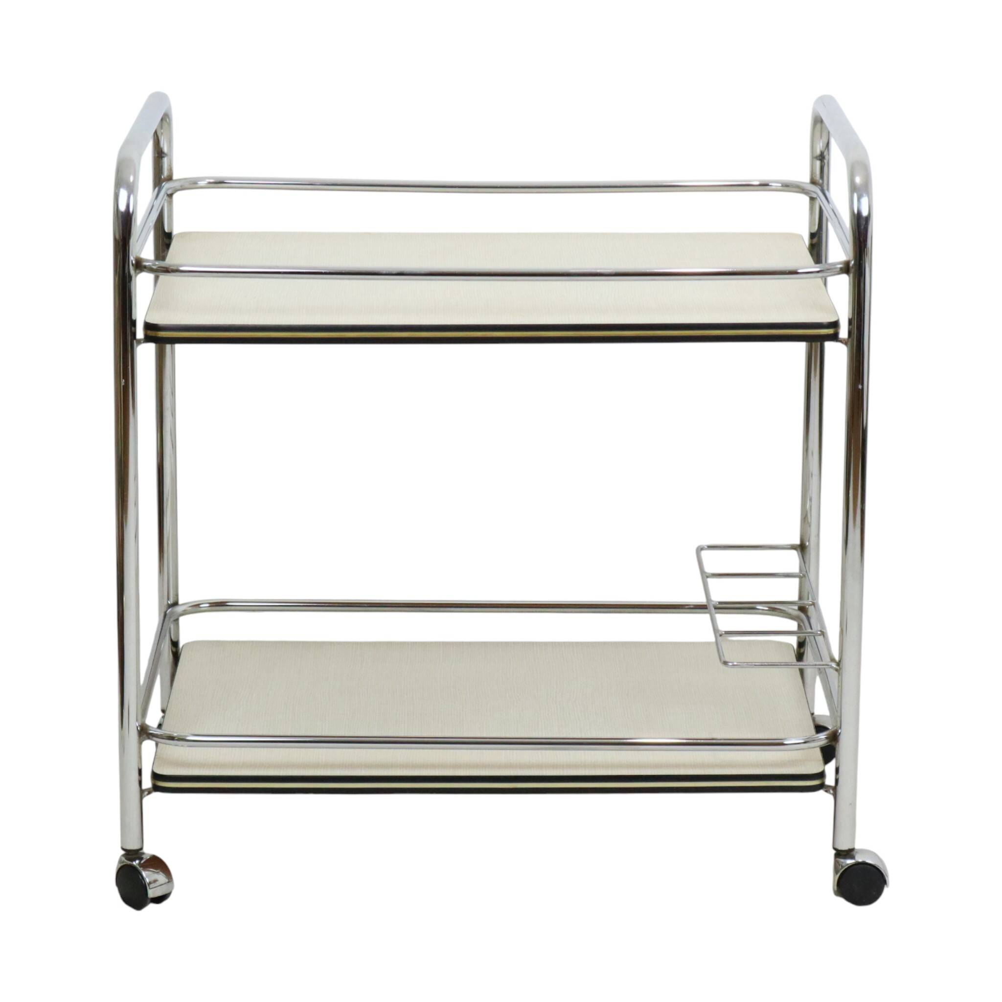 Vintage Drink Trolley Serving Cart Chrome Sixties