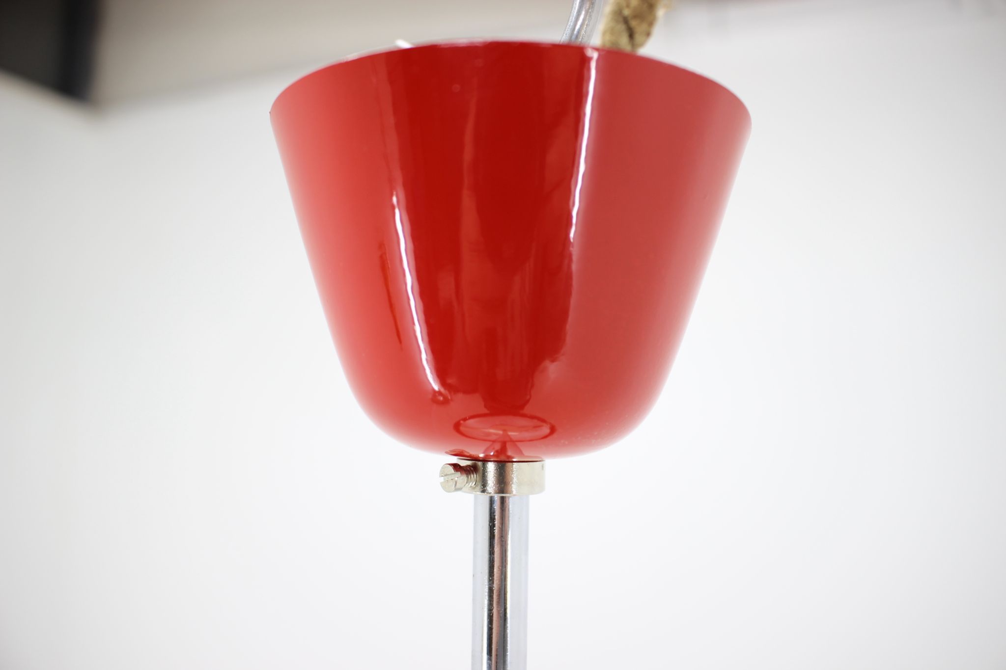 Mid-century red chandelier, Napako, 1970
