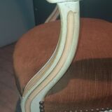 Pair of Louis XV style gray lacquered armchairs