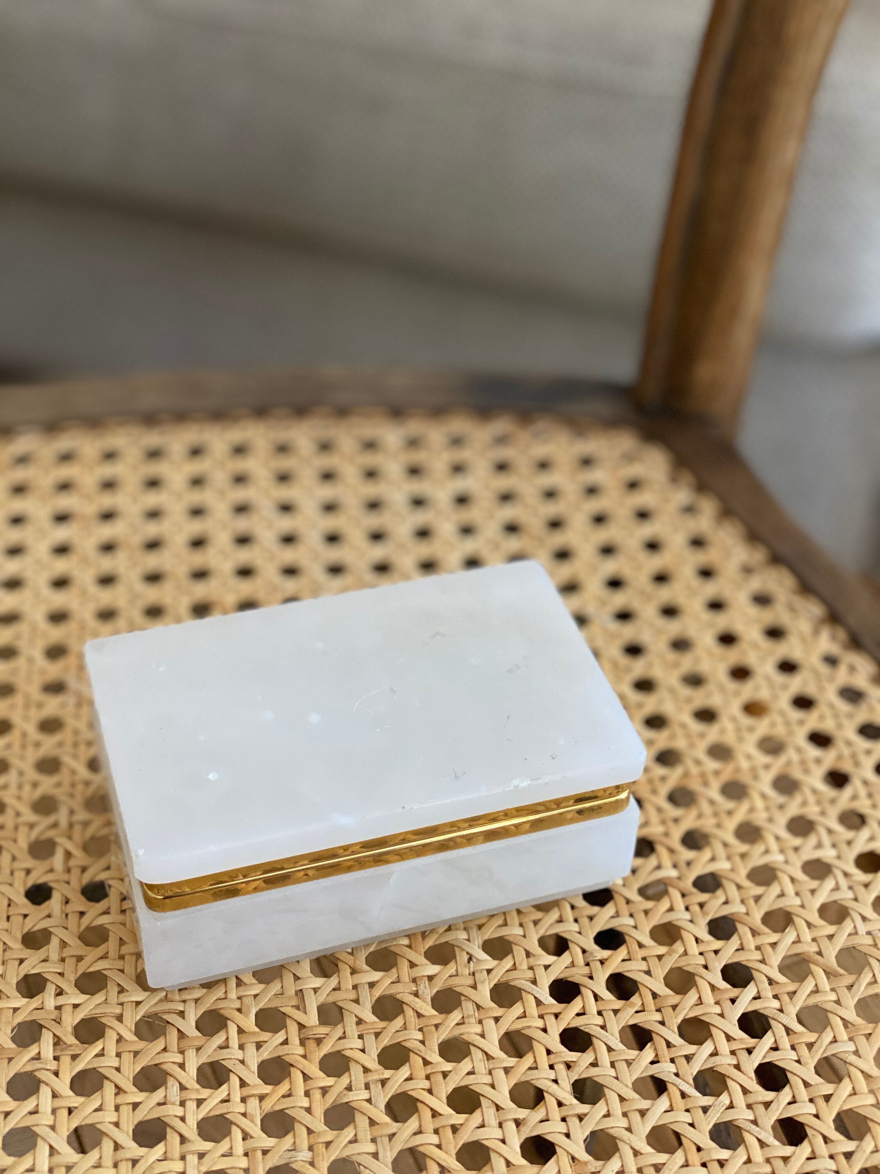 White stone jewelry box