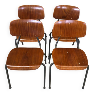 Set of 4 chairs by Kho Liang le