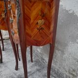 Pair of Louis XV style bedside tables in Marquetry