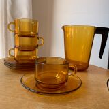 70's smoke glass carafe