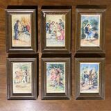 Set of 6 framed lithographs, 1950