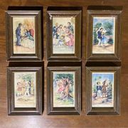 Ensemble de 6 lithographies encadrées 1950