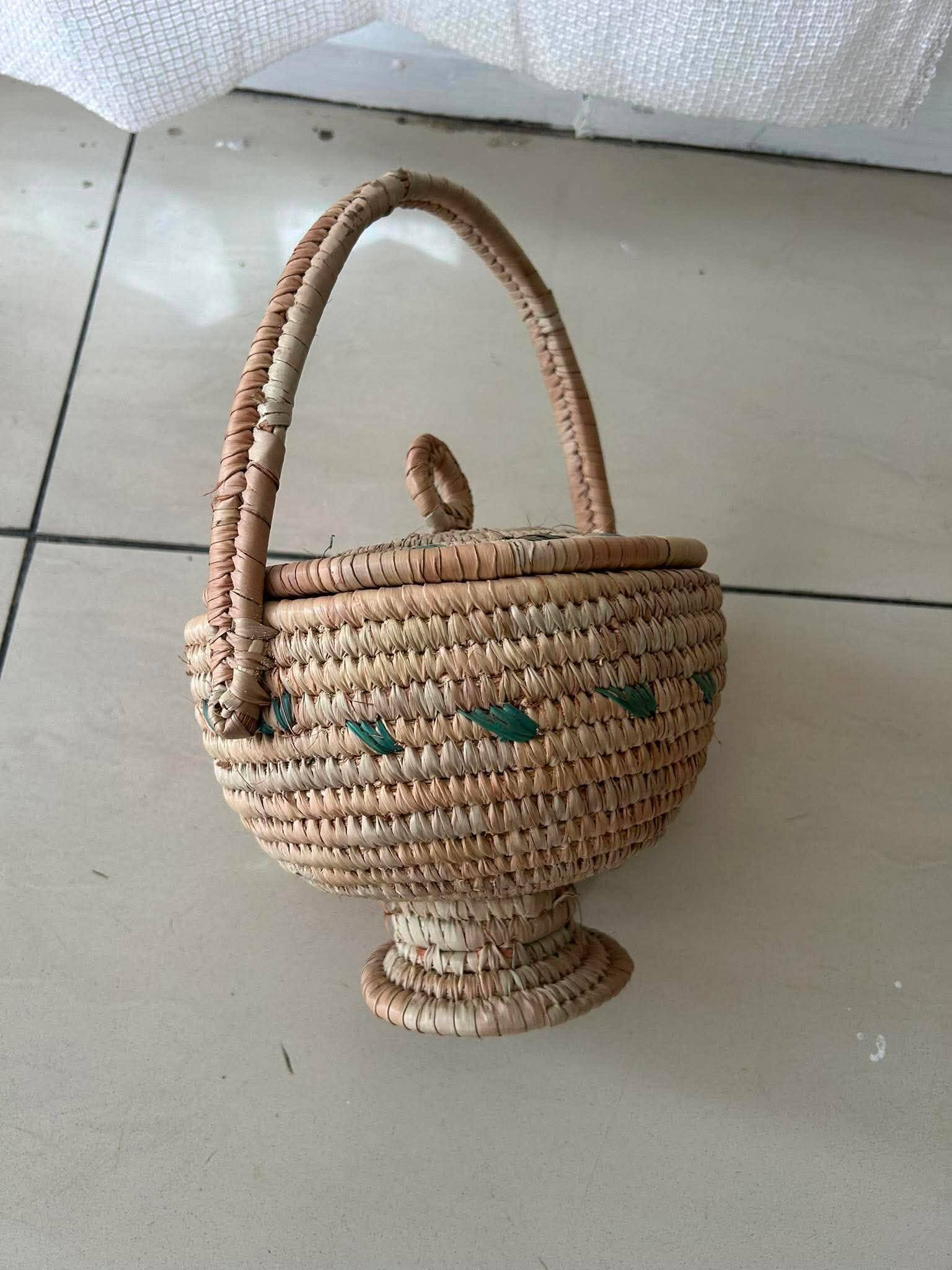 Handwoven African Basket – Fulani (Peul/Fulbe) Craft from Cameroon