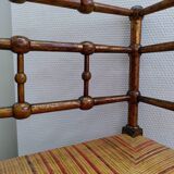Wood and straw corner chair