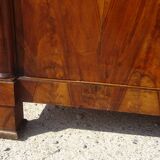 Buffet Empire, plateau en losanges, marqueterie de bois