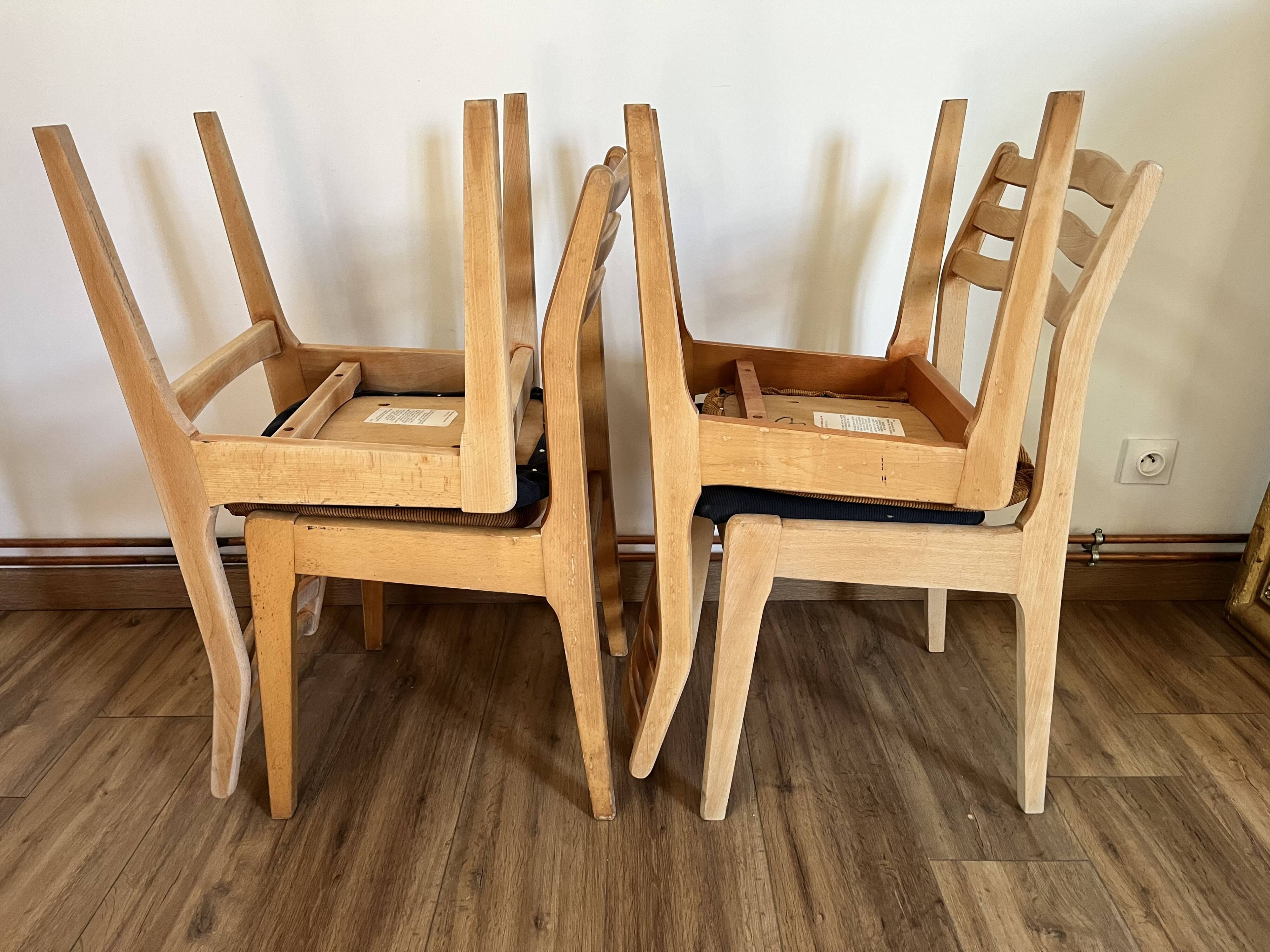 Set of 4 ribbed fabric chairs