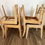 Set of 4 ribbed fabric chairs