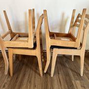 Set of 4 ribbed fabric chairs