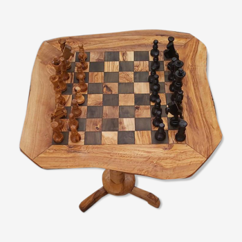 Rustic wooden chess table chess game 19