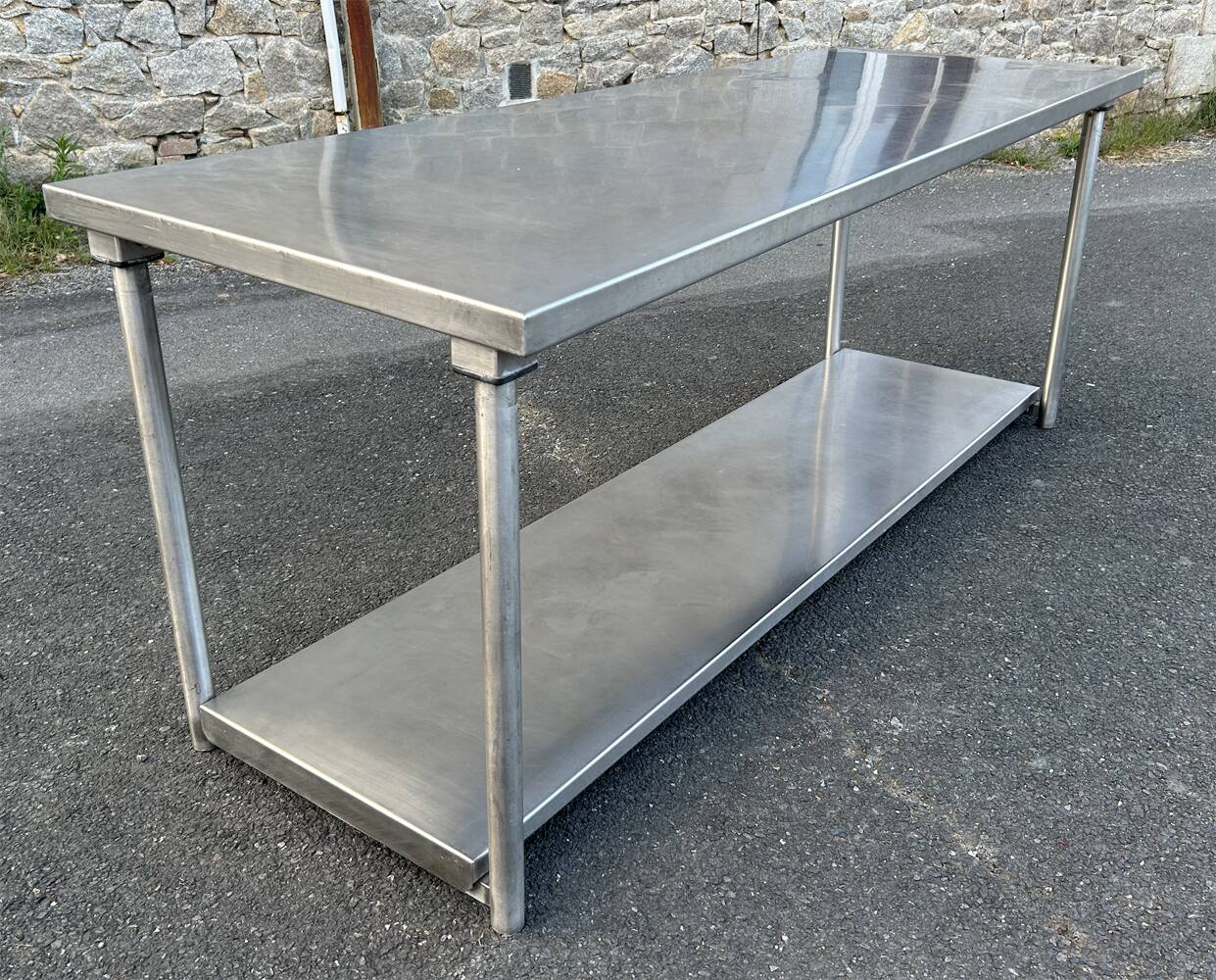 Professional double-top stainless steel table