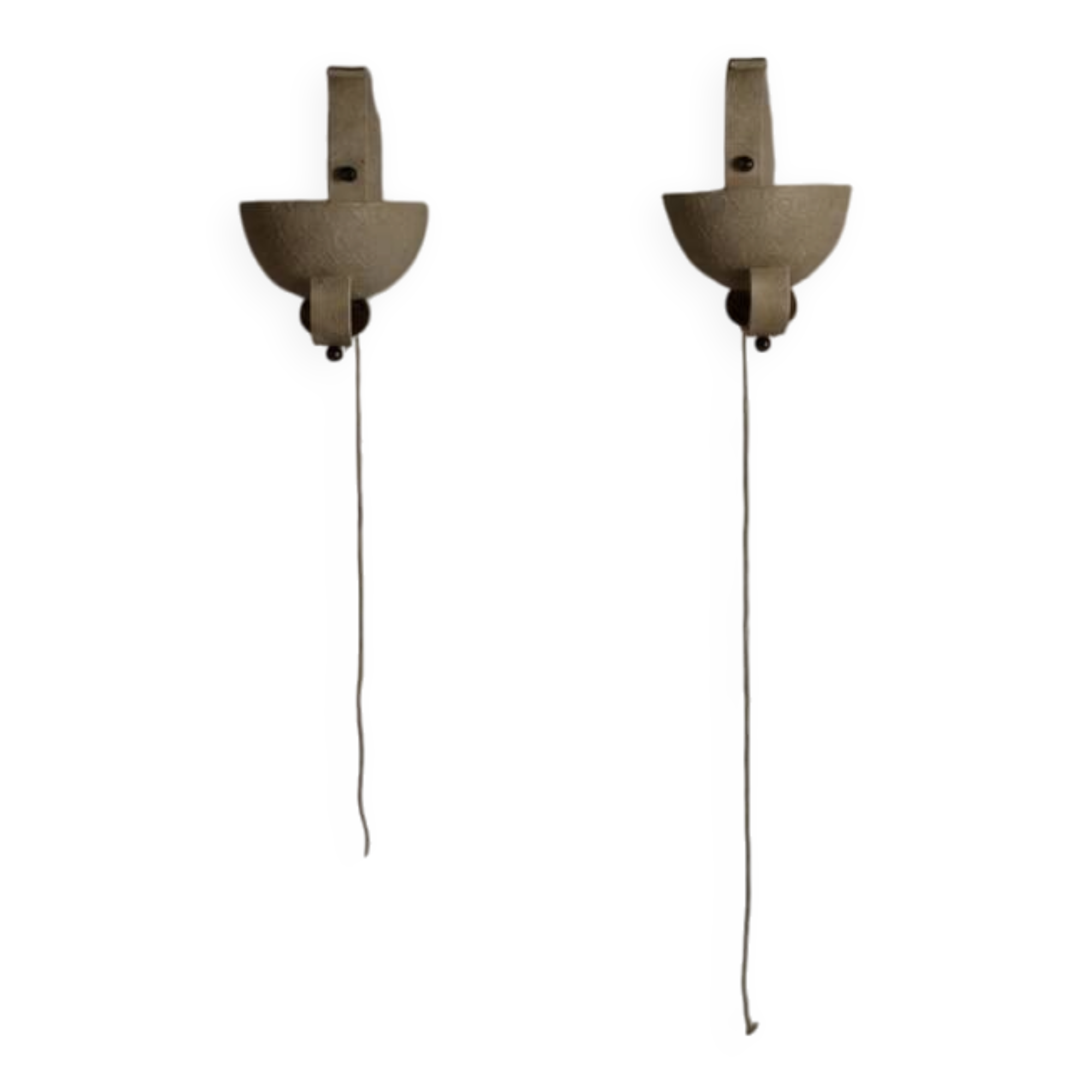 Pair of sculptural mid-century wall uplighters, circa 1950