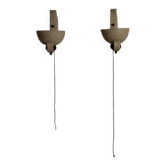 Pair of sculptural mid-century wall uplighters, circa 1950