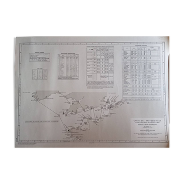Carte de la marine  nº 6251 «  carte des radiosignaux - la manche et atterrissage ouest »