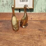 Pair of golden brass ducks