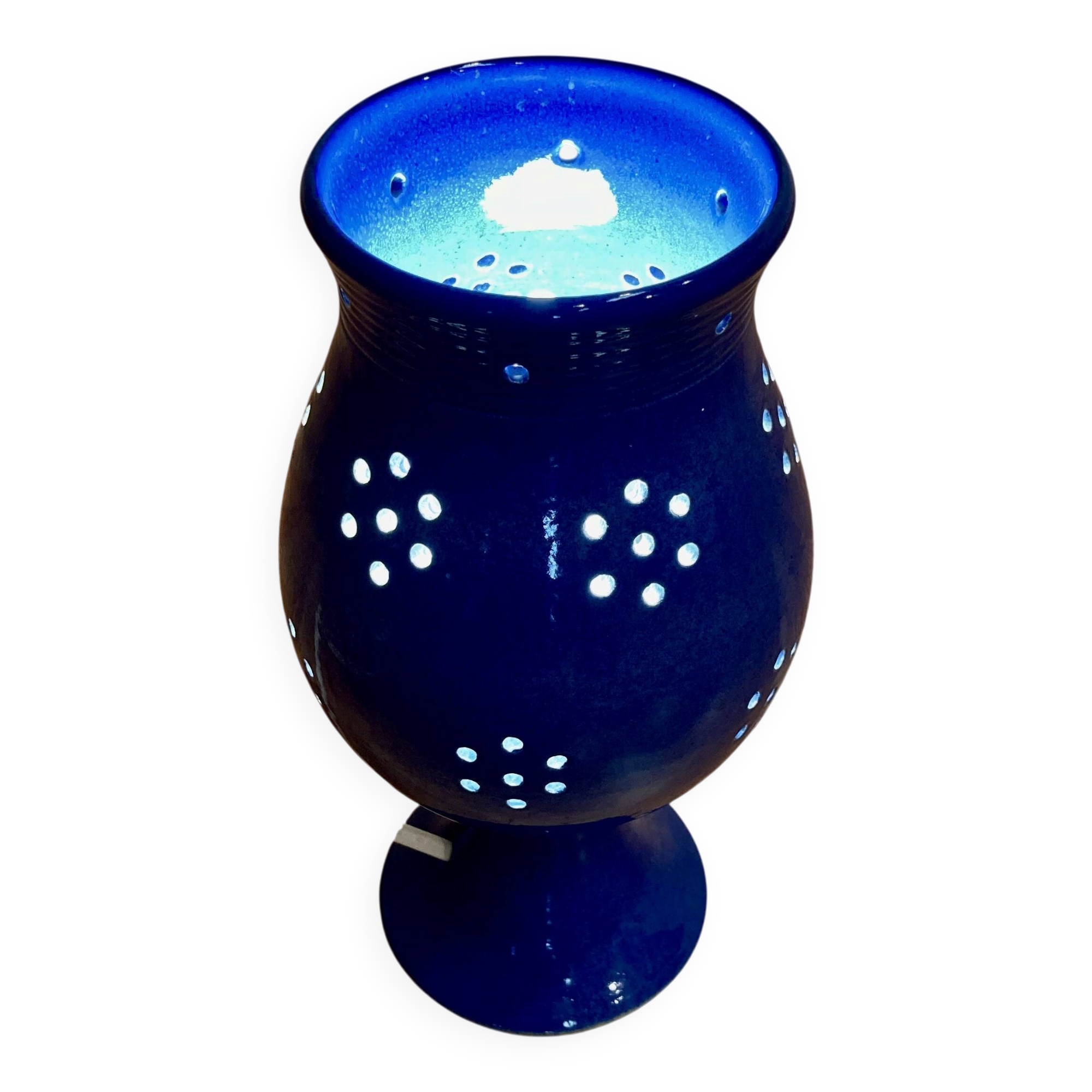 Lampe en terre cuite émaillée "design scandinave.
