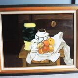 Old Still Life Painting Signed & Framed: Lara
