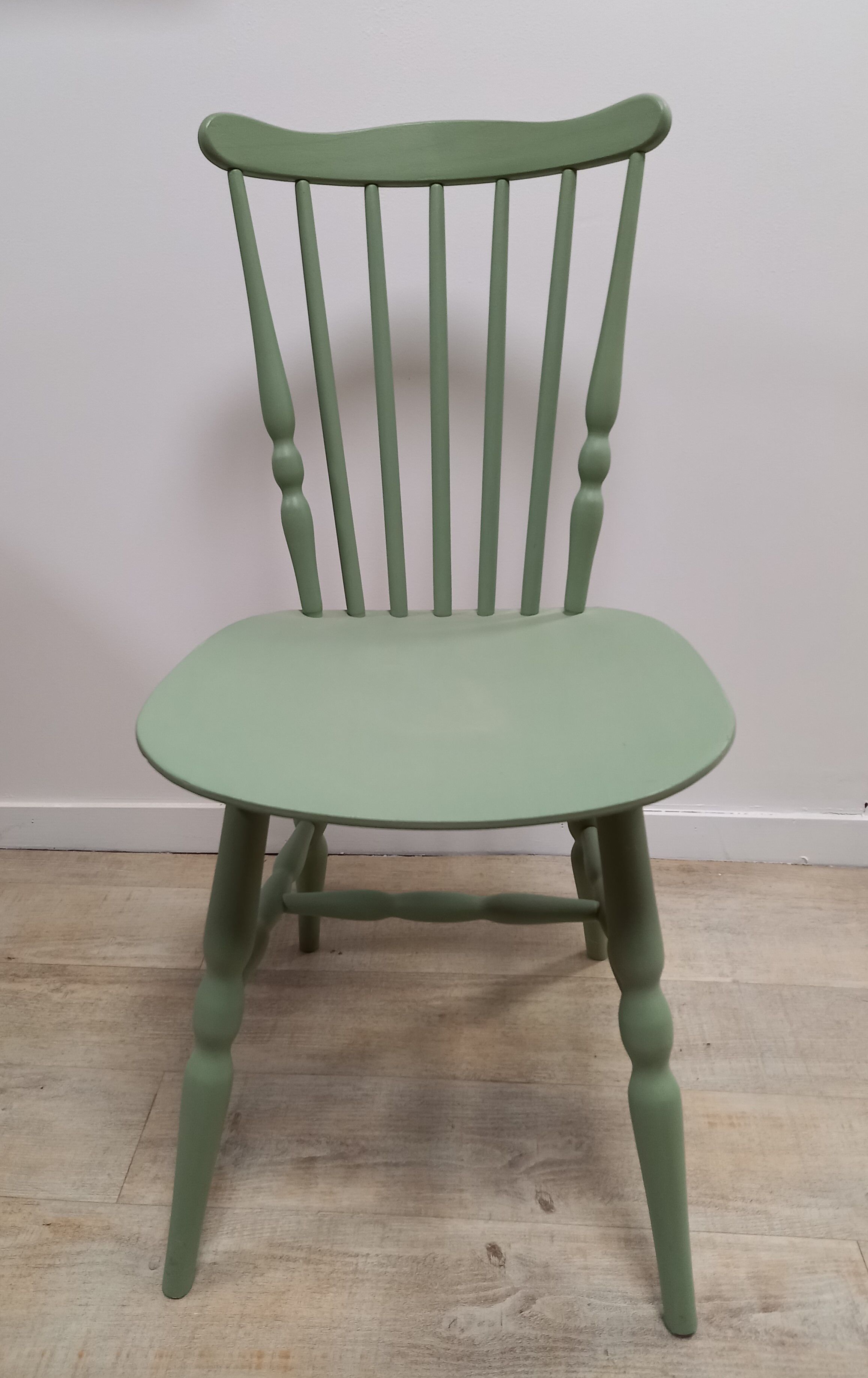 Olive green patinated bar chair