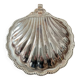 Vintage silver metal shell butter dish
