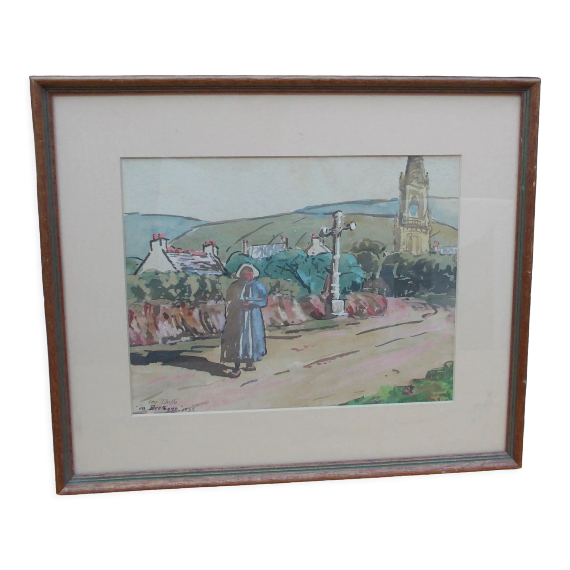 Watercolor Brittany Painting Léo Duffo 1932