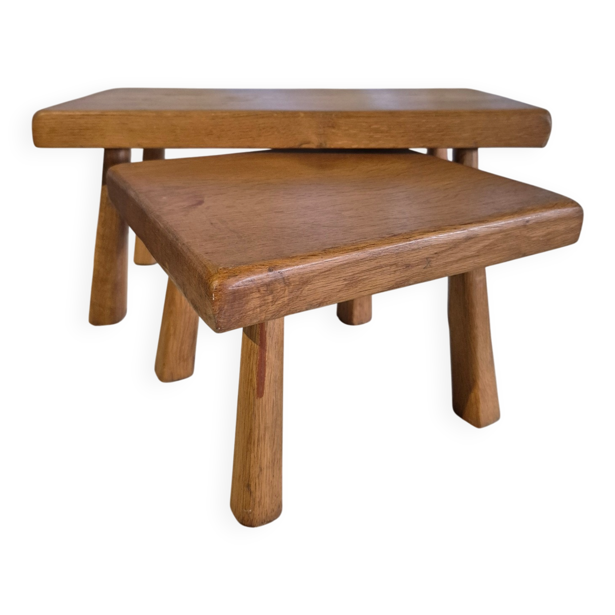 Set 2 small nesting tables plant stand wood