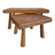 Set 2 small nesting tables plant stand wood