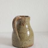 Vintage handcrafted pyrite stoneware pitcher vase