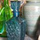Vintage blue glass whiskey decanter