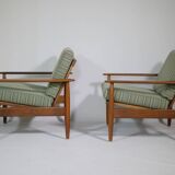Danish Design Teak Armchair Set Mid-Century Armchair, Set of 2, 60s