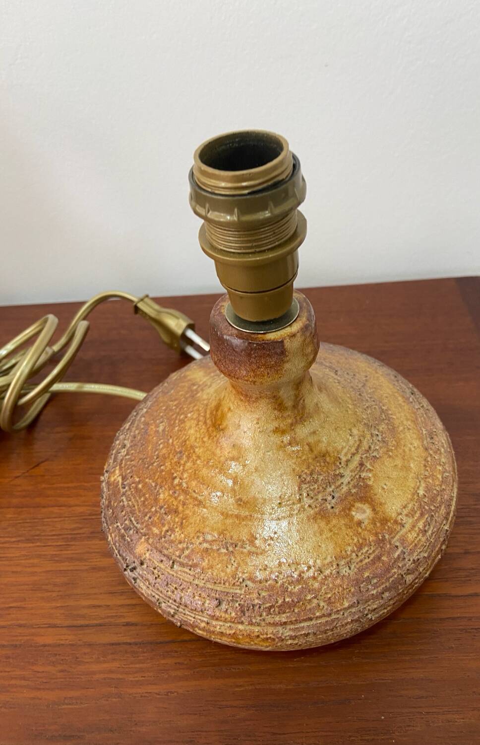 Vallauris stoneware lamp, signed Sesame