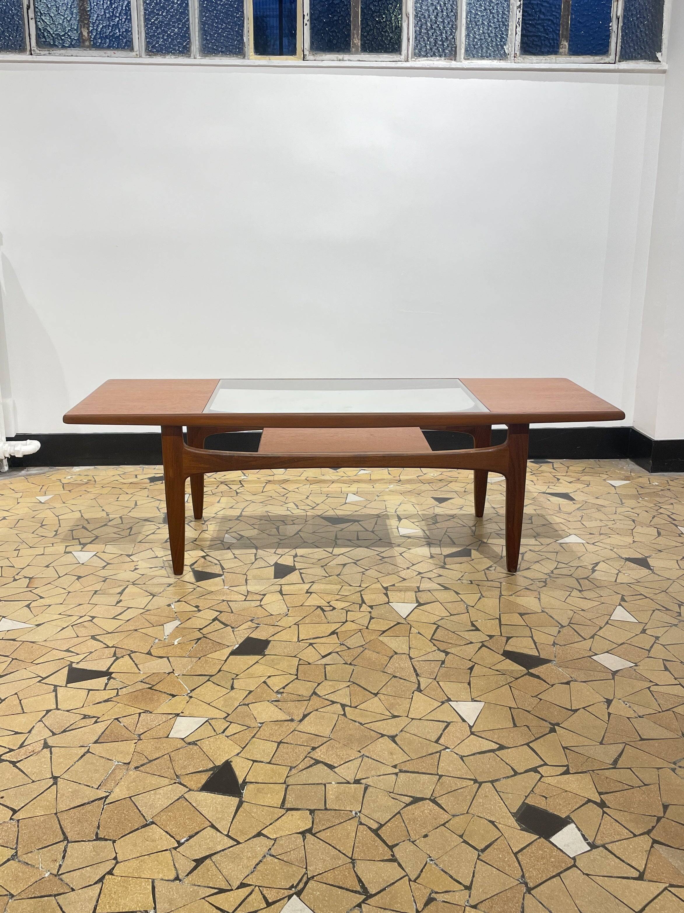 Gplan teak & glass coffee table