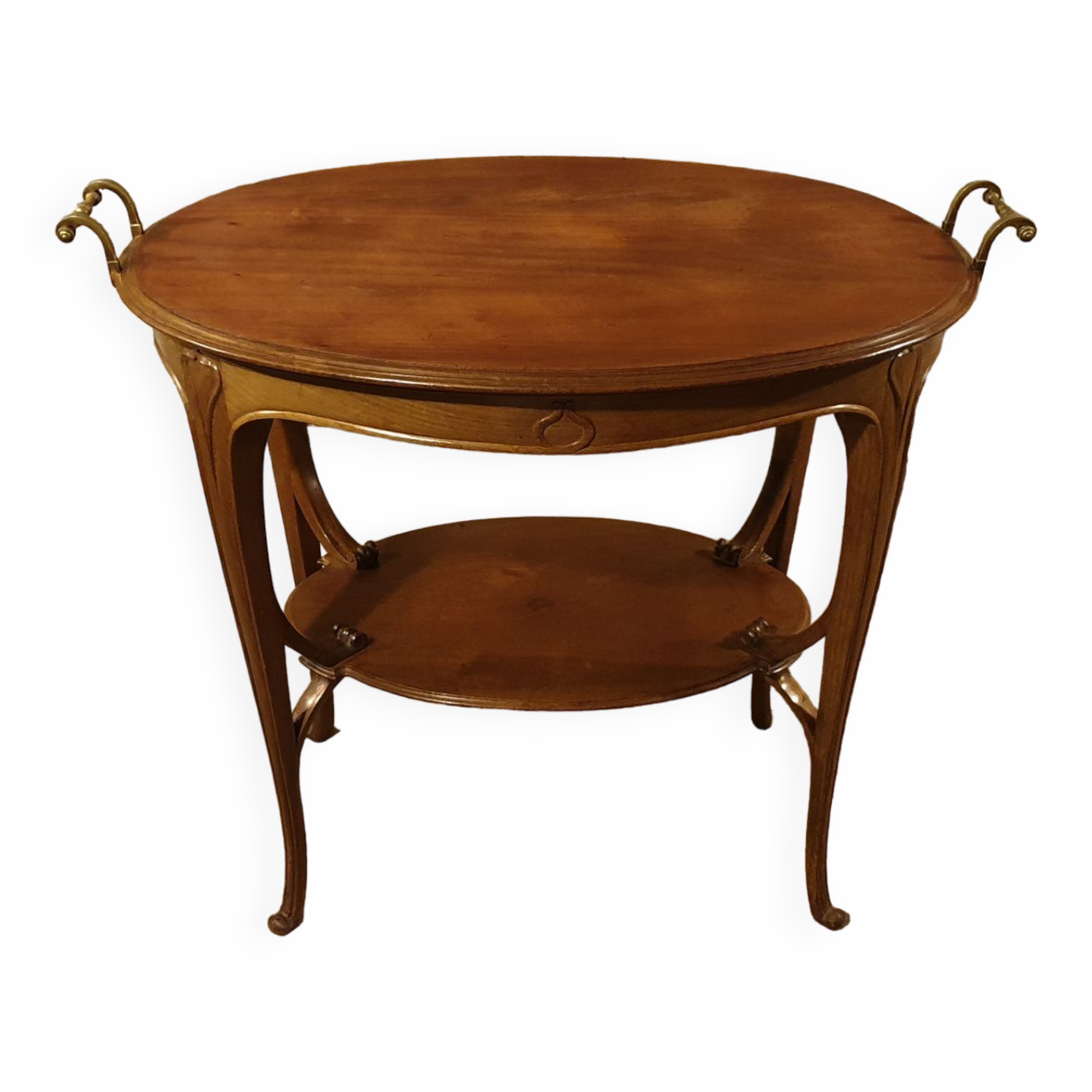 Table à thé époque art nouveau en accajou massif