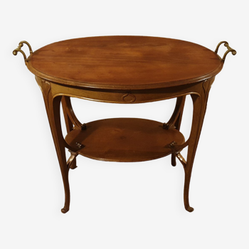 Art Nouveau tea table in solid accajou