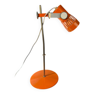 Chrome and Orange Metal Desk Lamp by Pavel Grus, 1970s