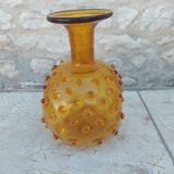 Vase herisson , vintage amber color