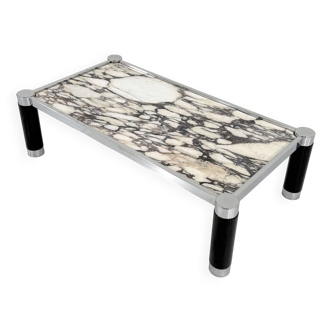 Table basse postmoderne en marbre Calacatta Violetta, 1980