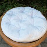 Vintage pouf in rattan and bamboo