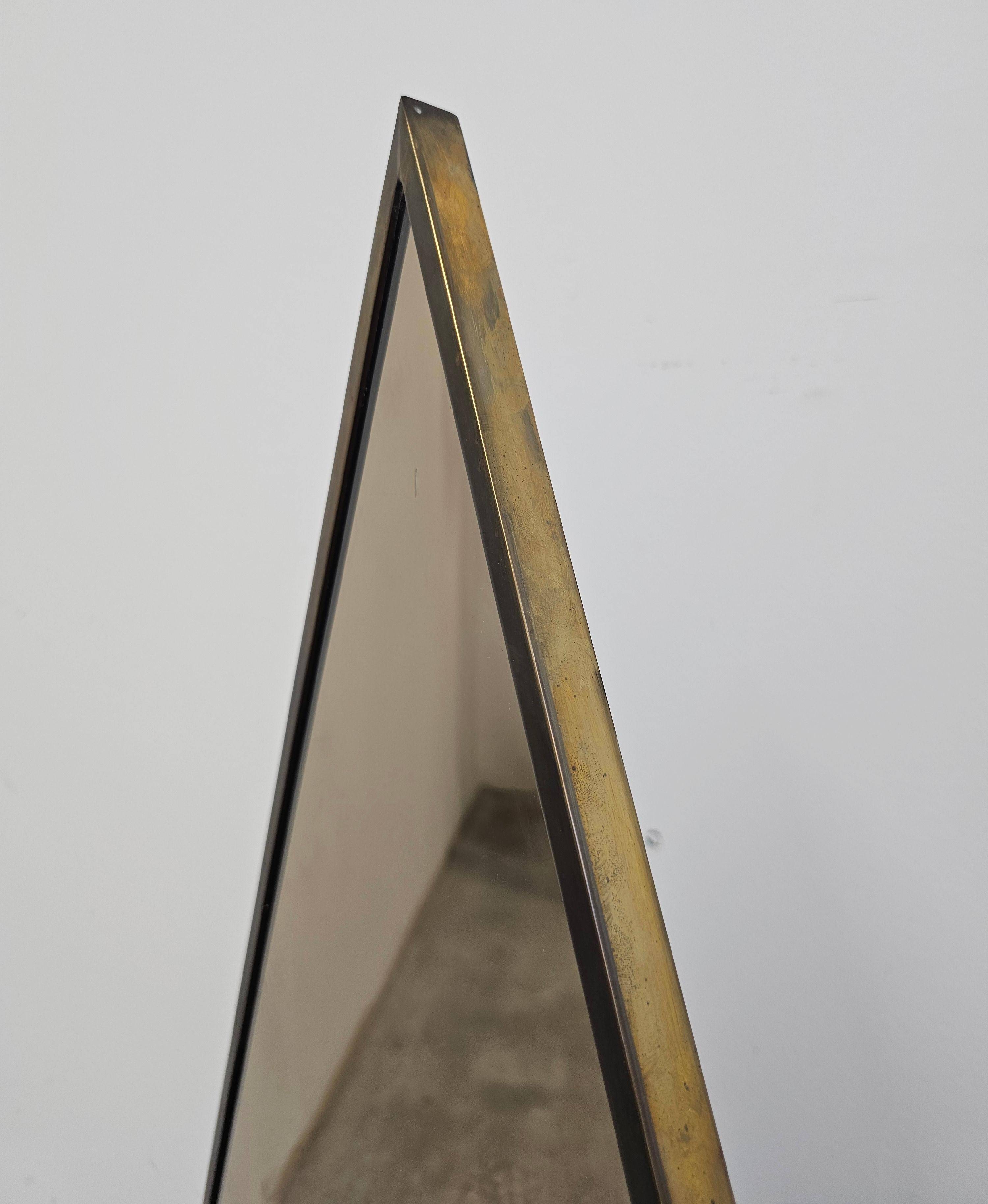 Modern mid-century triangular mirrors in bronze, 1950s