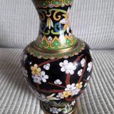 Vase vintage en émaux cloisonné