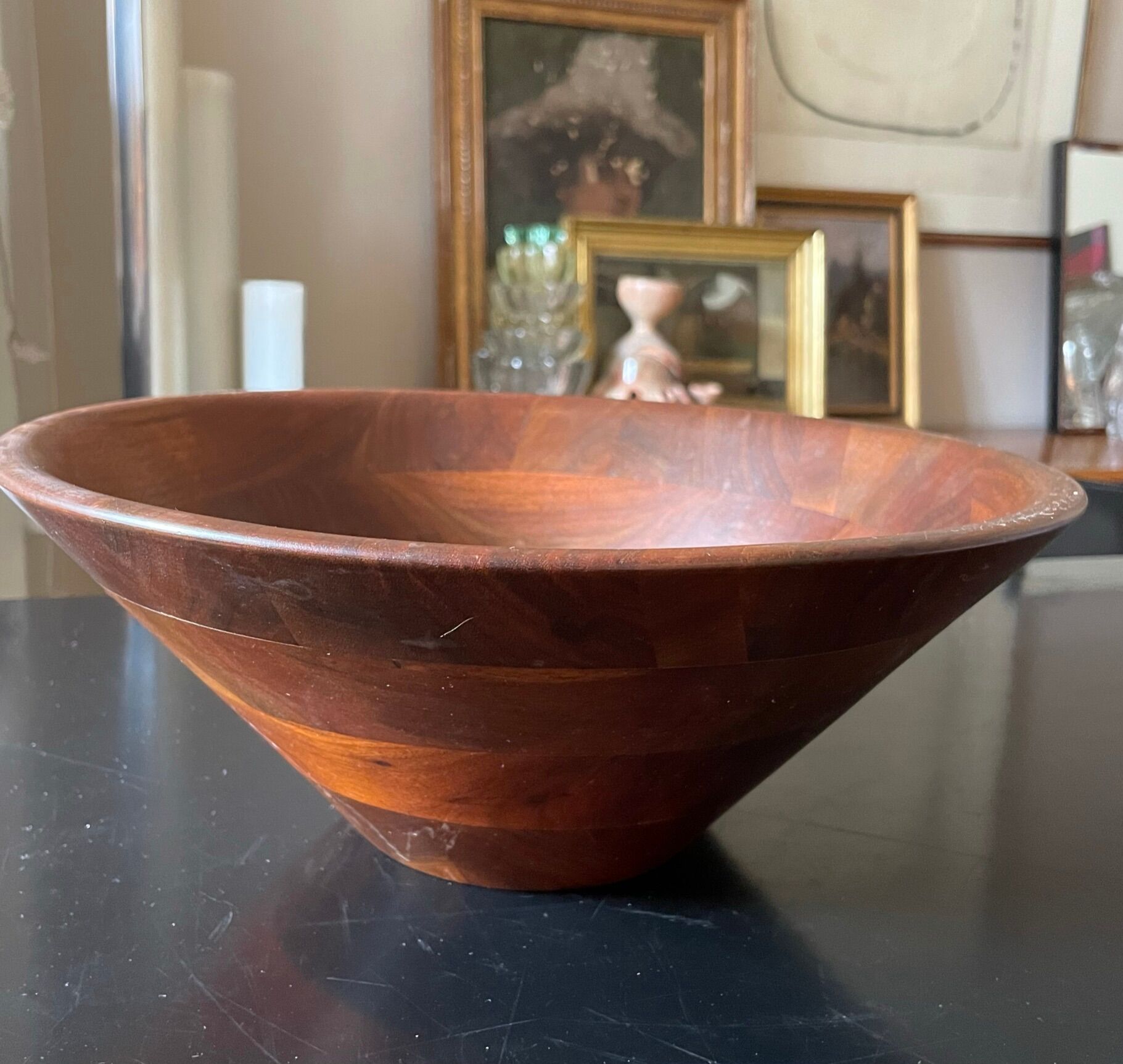 American walnut dish 60s